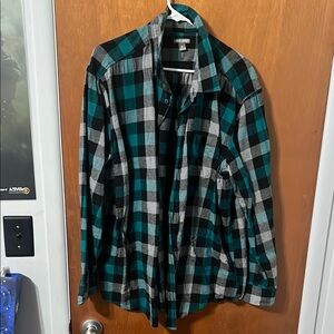 Falls Creek Green Plaid Shirt